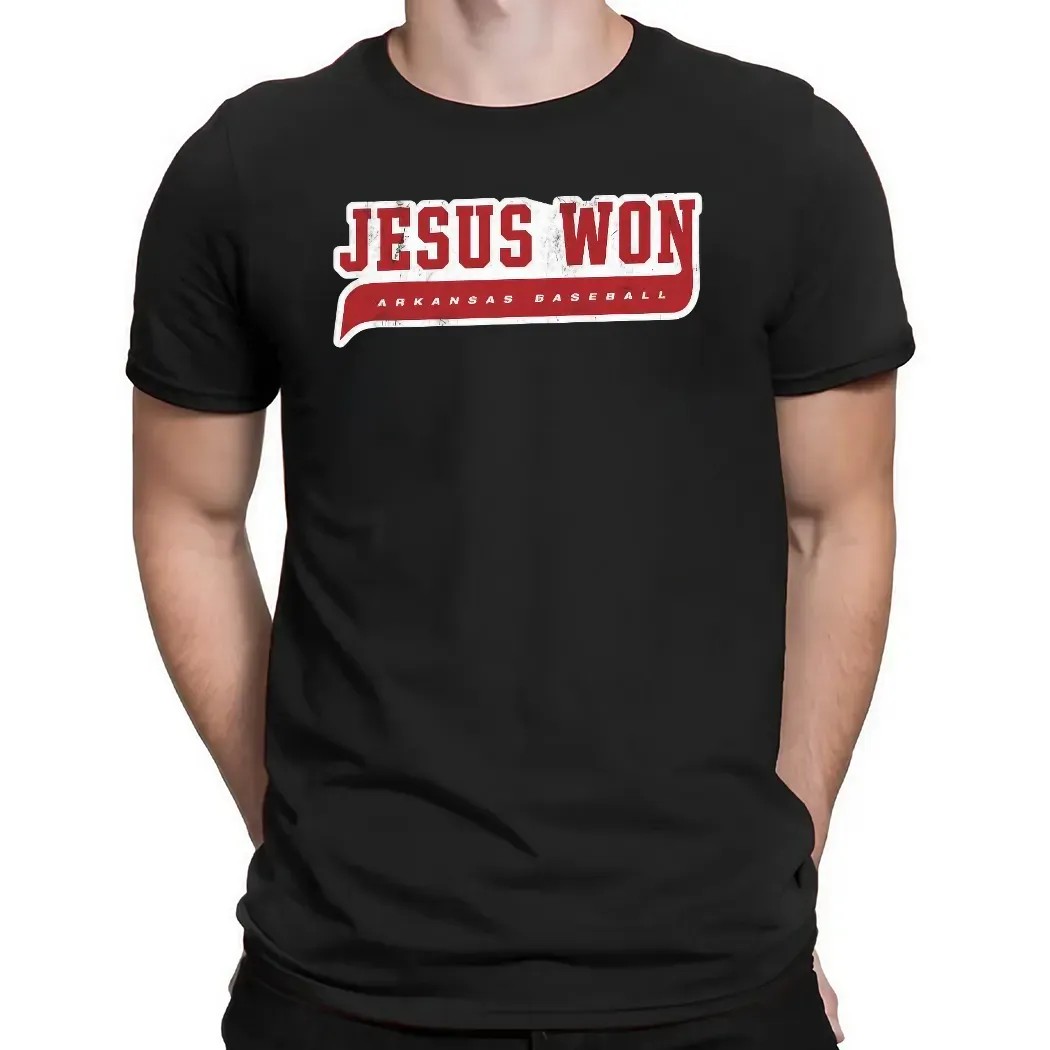 Bobby Wernes Arkansas Razorbacks Baseball Wearing Jesus Won T Shirt