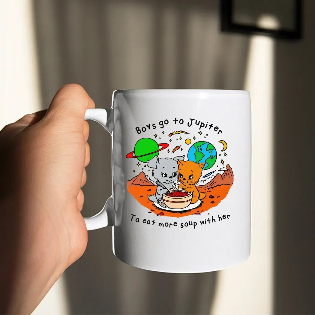 Boys Go To Jupiter To Eat More Soup With Her Cats T Shirt