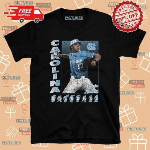 Carolina Baseball Boston Flannery 17 UNC Illustrated T Shirt