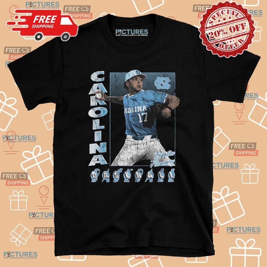 Carolina Baseball Boston Flannery 17 UNC Illustrated T Shirt