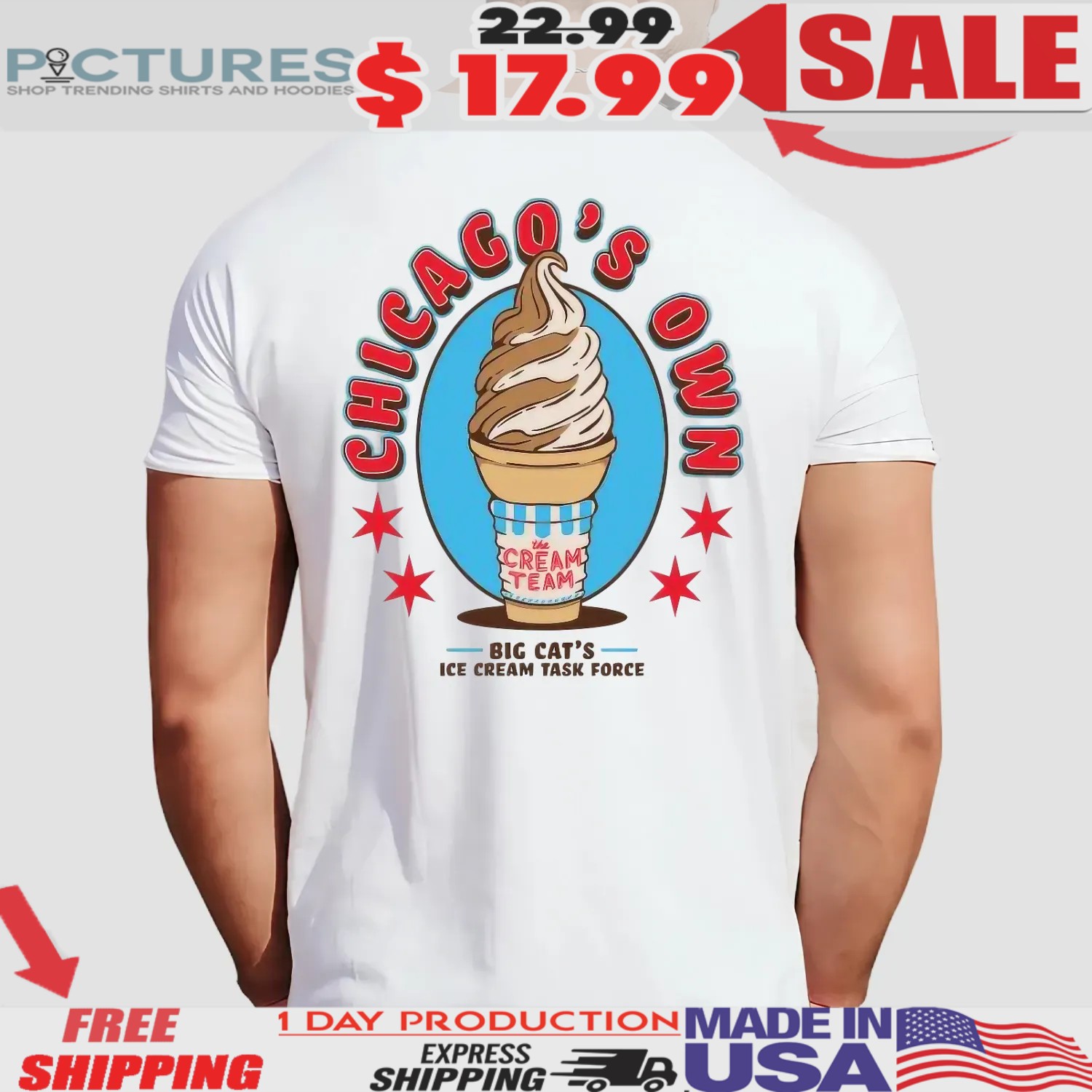 Chicago's Own The Cream Team Big Cat's Ice Cream Task Force T Shirt