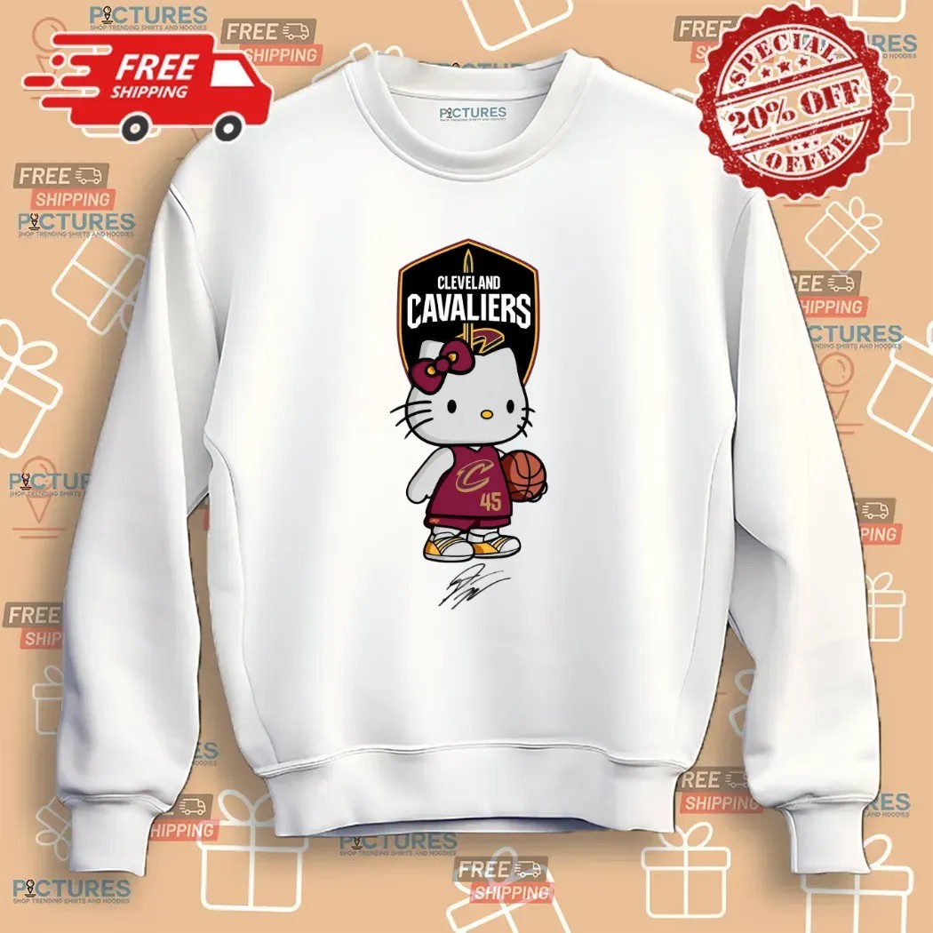 Cleveland Cavaliers Spida Donovan Mitchell Hello Kitty Signature T Shirt Cleveland Cavaliers Spida Donovan Mitchell Hello Kitty Signature T Shirt