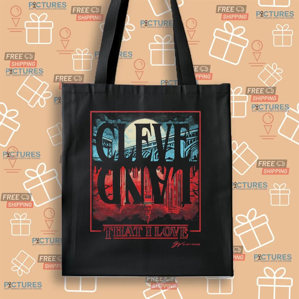 Cleveland Upside Down That I Love Horror Style T Shirt