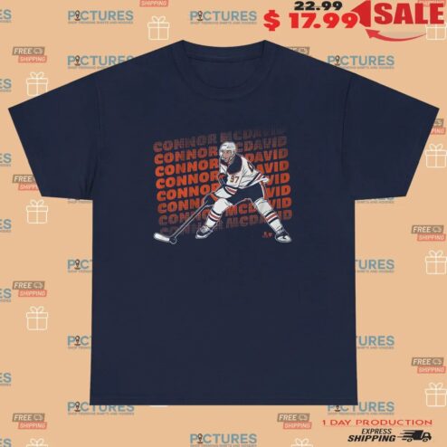 Connor McDavid Edmonton Oilers Hockey Name Repeat T Shirt