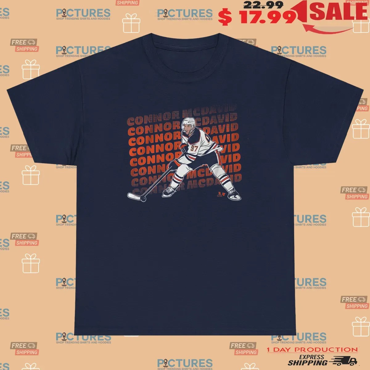 Connor McDavid Edmonton Oilers Hockey Name Repeat T Shirt