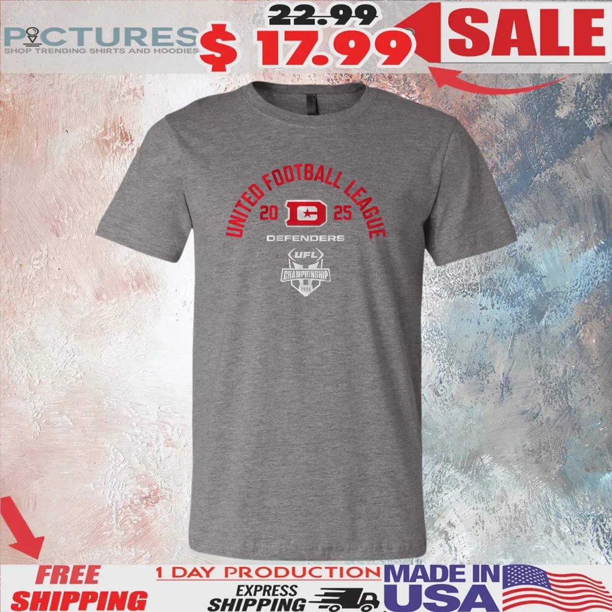DC Defenders 2025 UFL Championship Game United Football League T Shirt