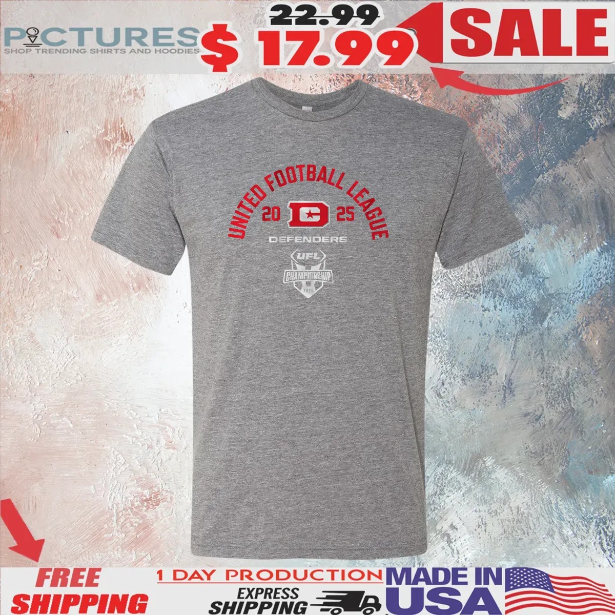 DC Defenders 2025 UFL Championship Game United Football League T Shirt