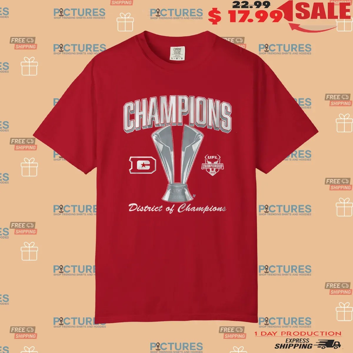 DC Defenders football 2025 UFL Champions District Of Champions T Shirt