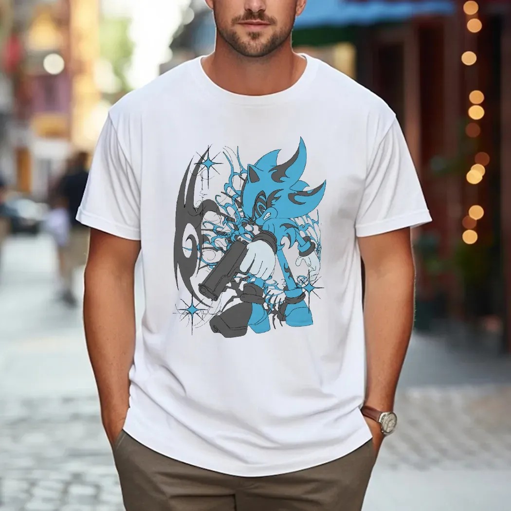 Dark Sonic Drip Guncore Graffiti Vaporwave T Shirt