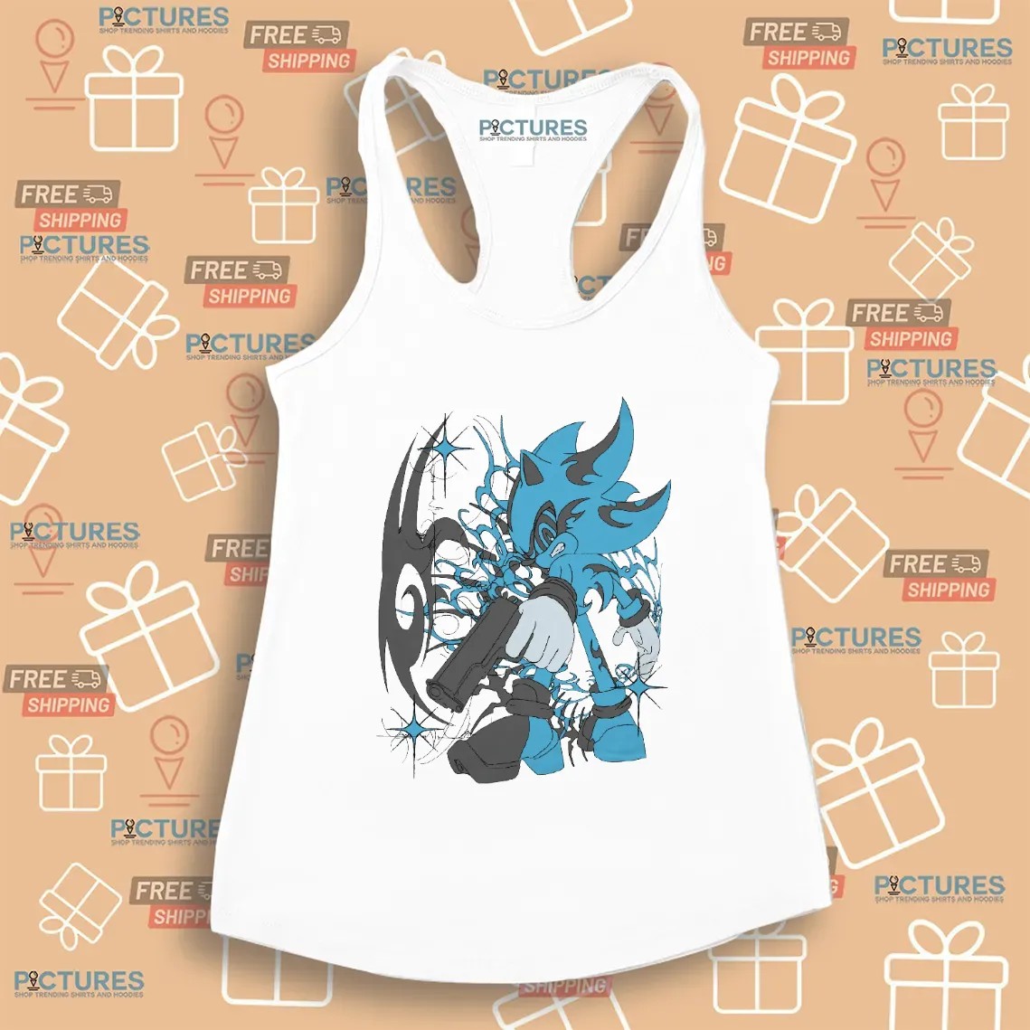 Dark Sonic Drip Guncore Graffiti Vaporwave T Shirt