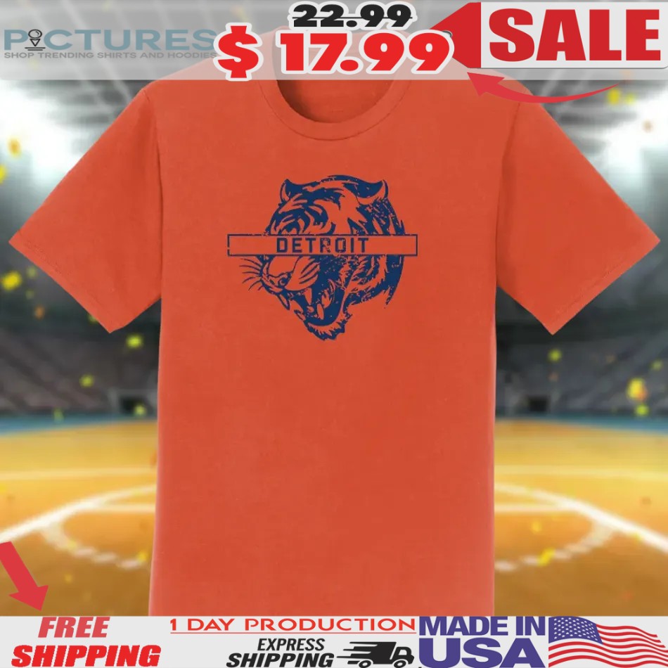 Detroit Tiger Big Cat Orange T Shirt