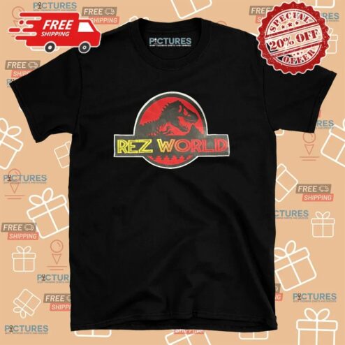 Dinosaur Rez World Jurassic Park Logo Parody T Shirt