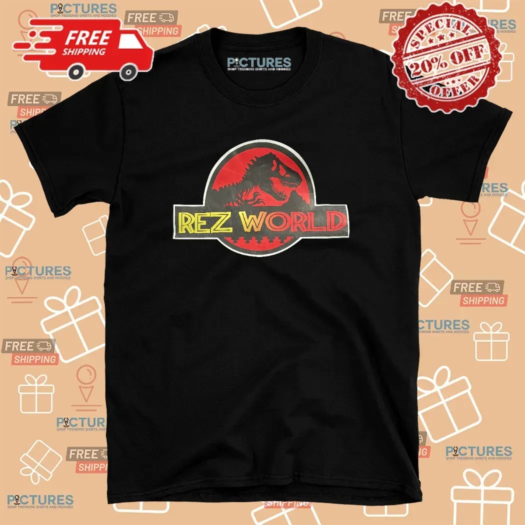 Dinosaur Rez World Jurassic Park Logo Parody T Shirt