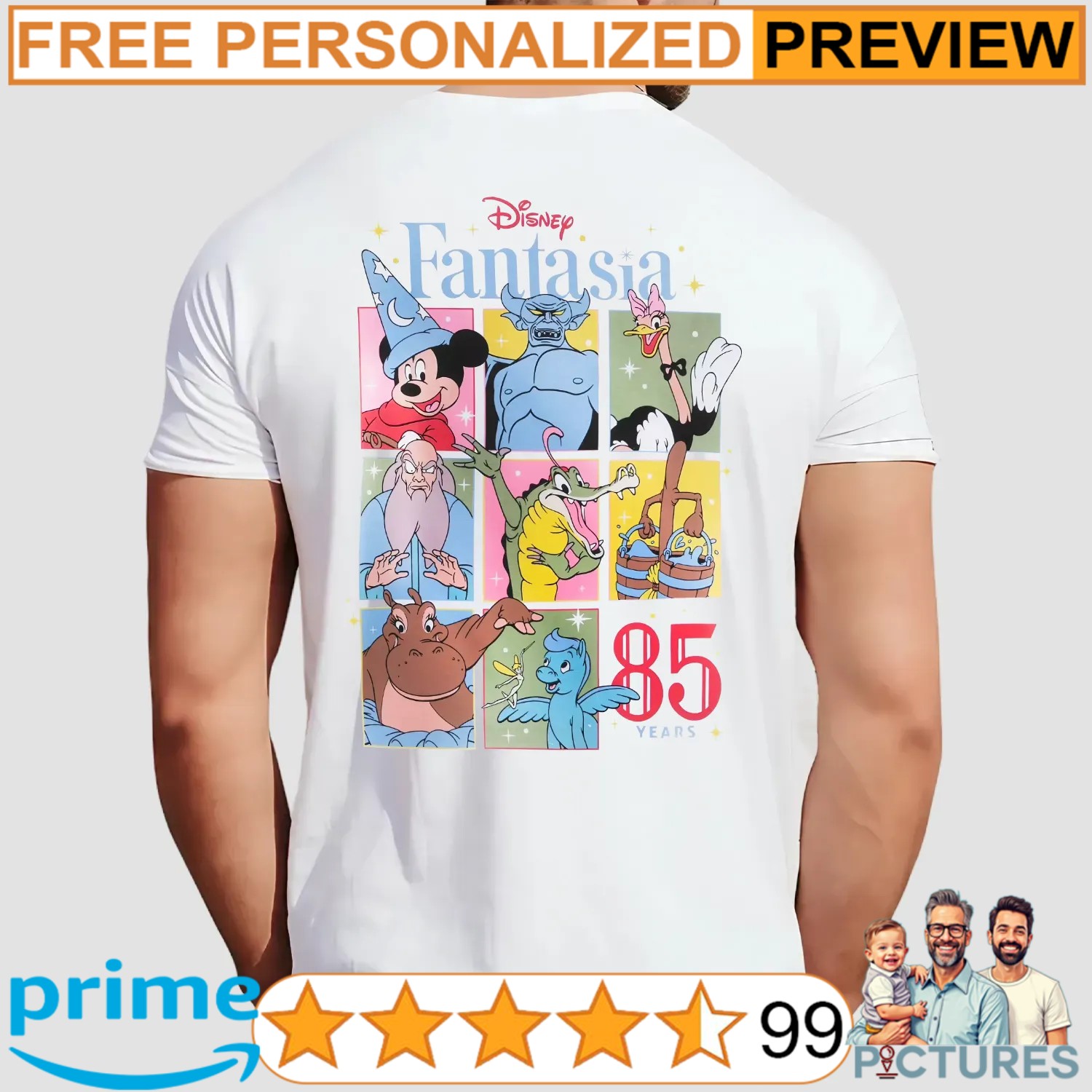 Disney Fantasia Characters 85th Anniversary T Shirt