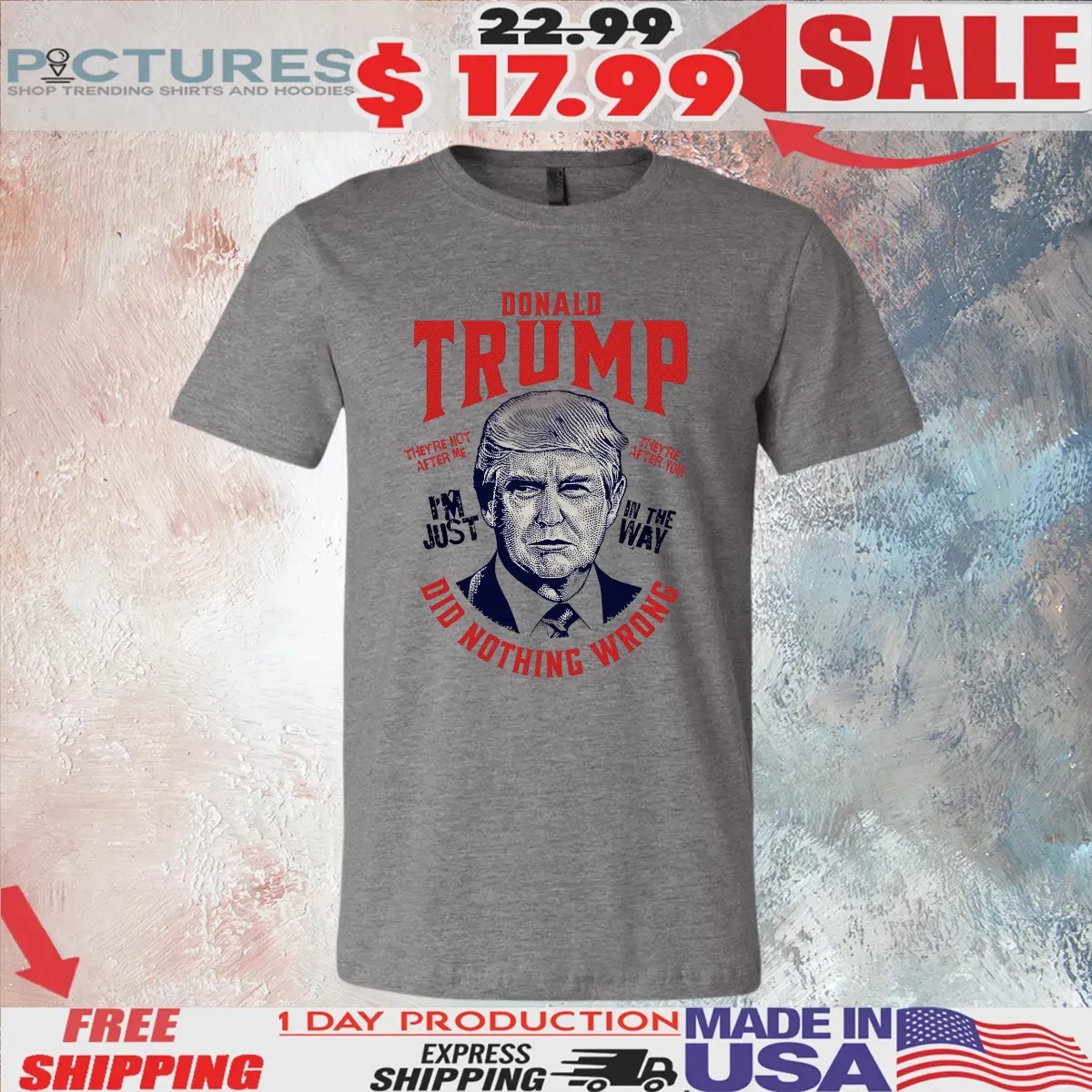 Donald Trump Did Nothing Wrong I'm Just In The Way Graphic T Shirt