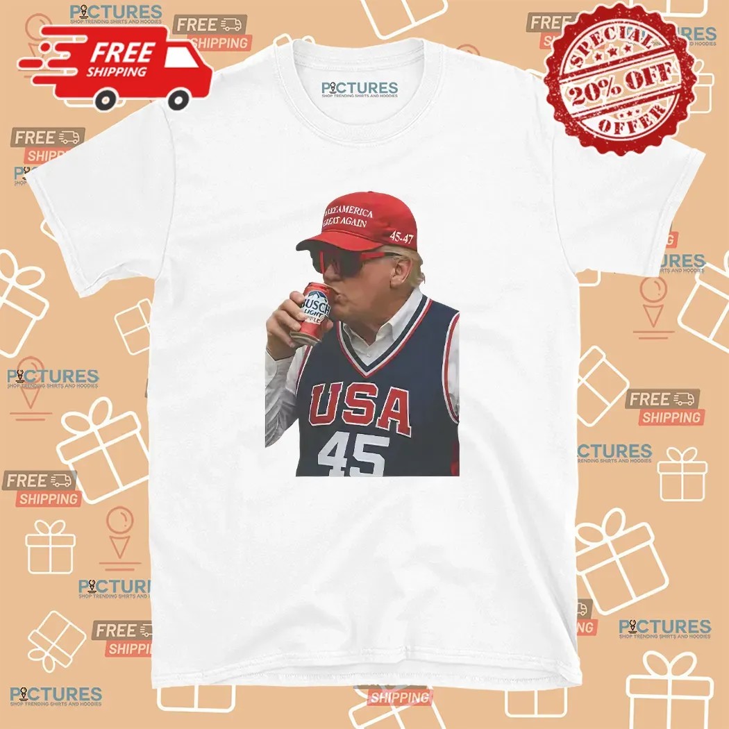 Donald Trump Drinking Busch Light Maga T Shirt