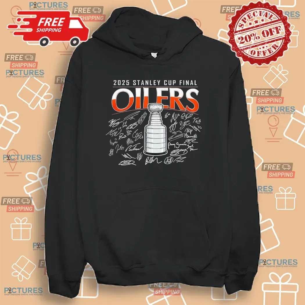 Edmonton Oilers Hockey Stanley Cup Final 2025 Champions Signatures T Shirt