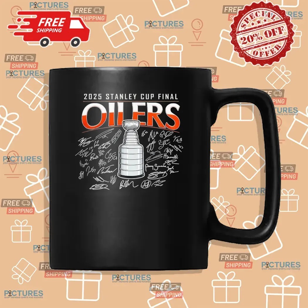Edmonton Oilers Hockey Stanley Cup Final 2025 Champions Signatures T Shirt