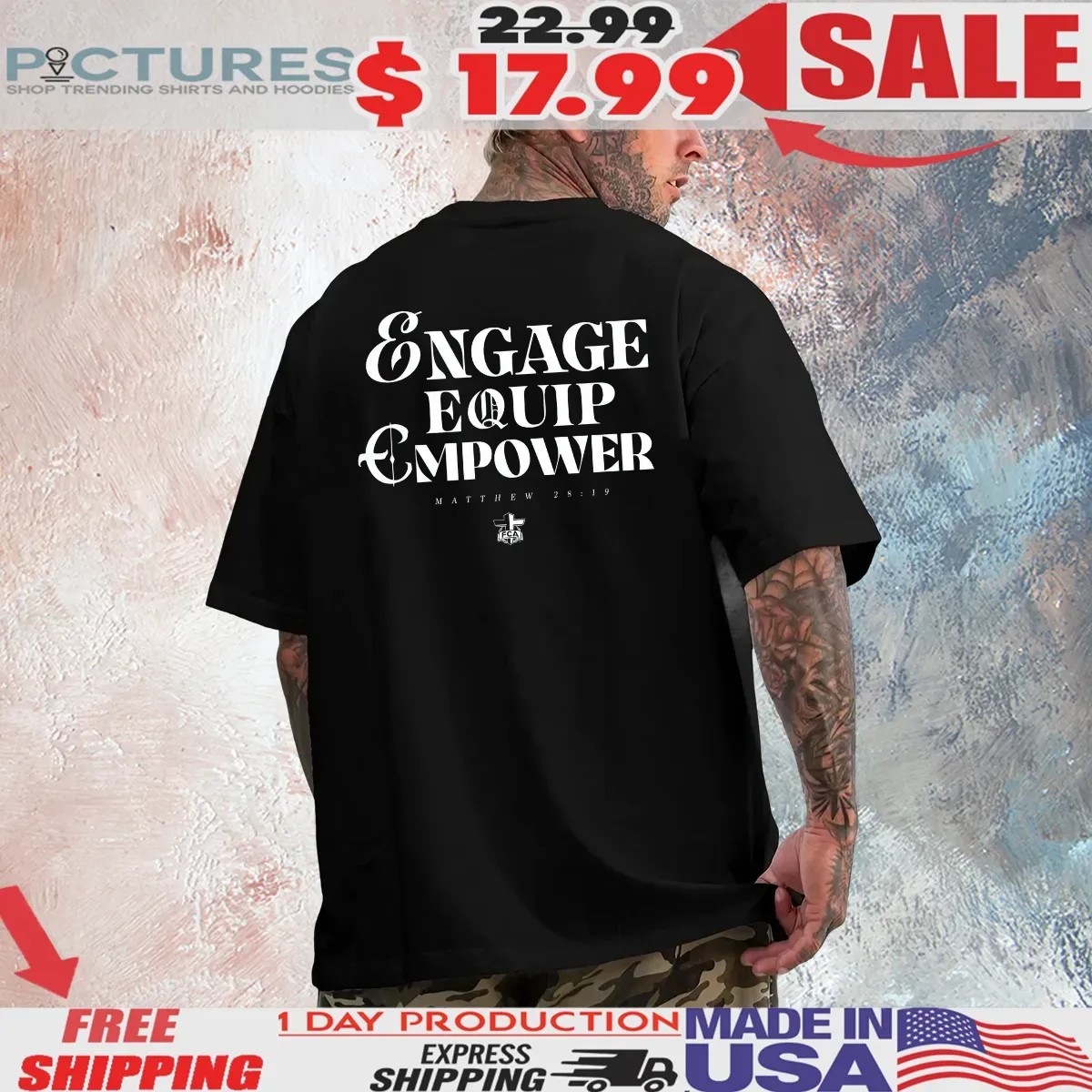 Engage Equip Empower Matthew 28 19 FCA T Shirt