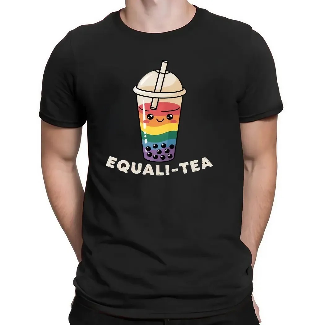 Equalitea Rainbow Boba Bubble Milk Tea Gay Pride LGBT T Shirt