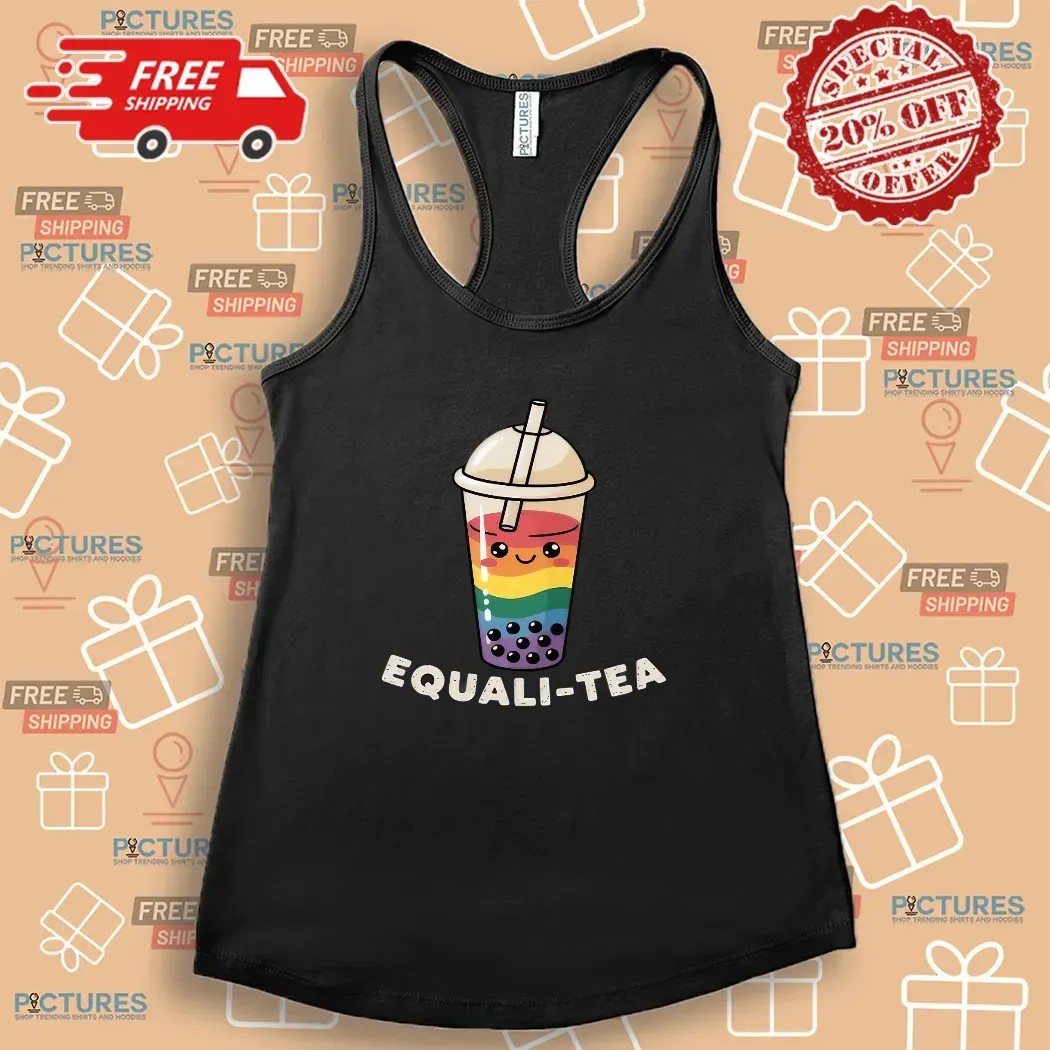 Equalitea Rainbow Boba Bubble Milk Tea Gay Pride LGBT T Shirt