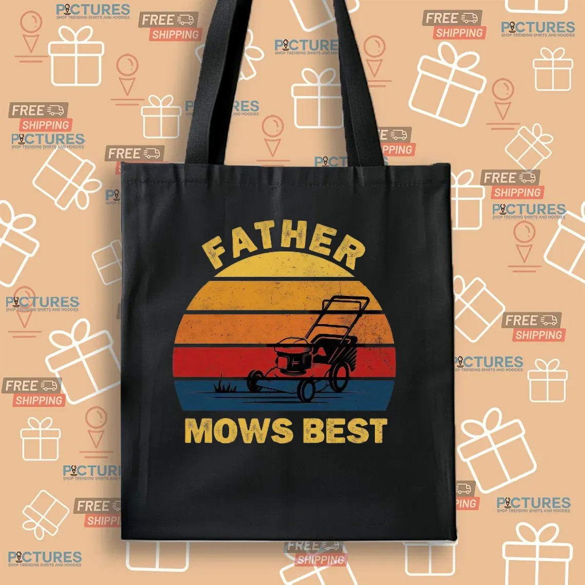 Father Mows Best Father's Day Dad Jokes Lawn Mowing T Shirt