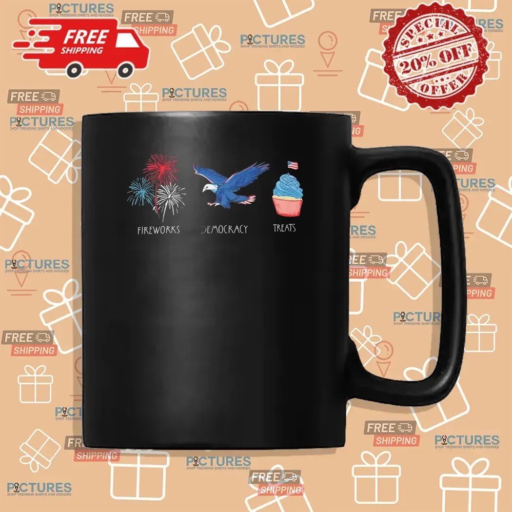 Fireworks Democracy Treats FDT 4th Of July Independence Day T Shirt