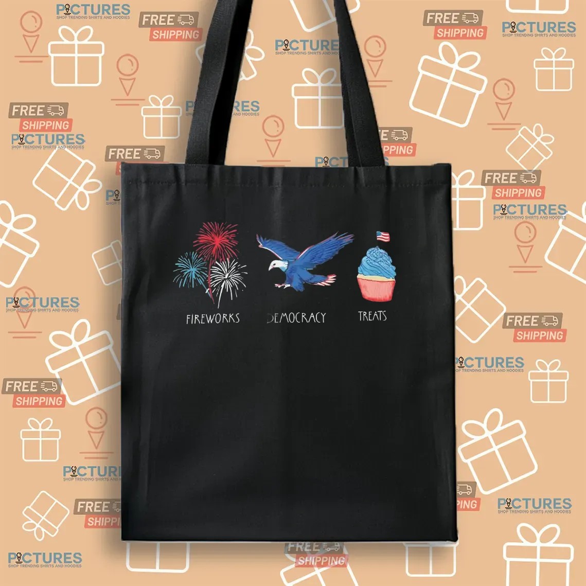 Fireworks Democracy Treats FDT 4th Of July Independence Day T Shirt