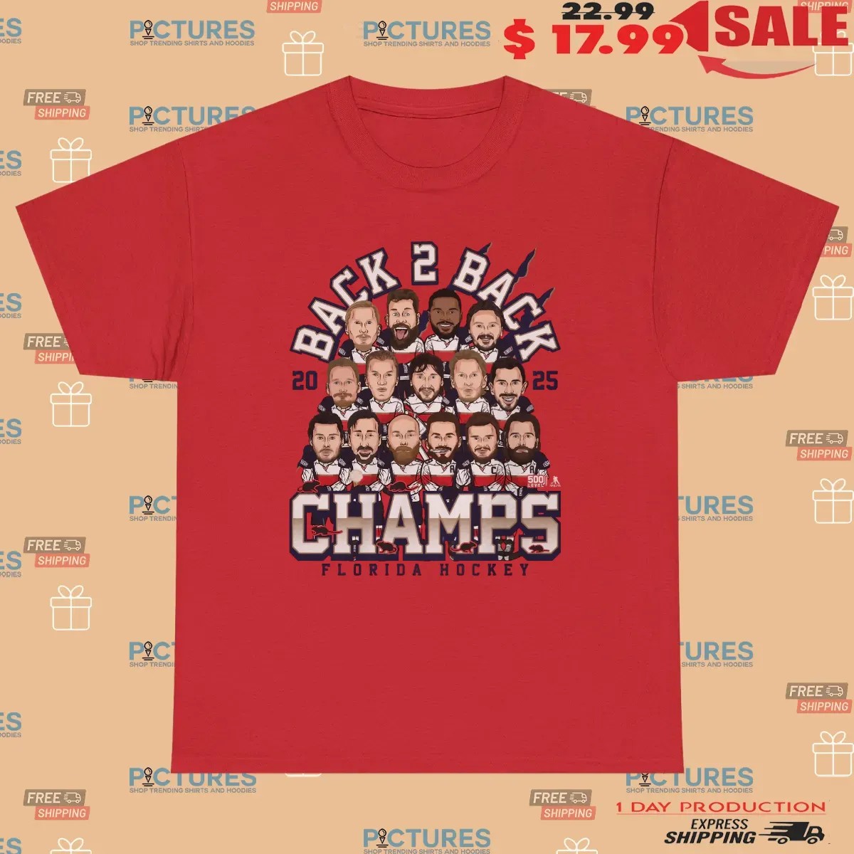 Florida Panthers Hockey Back 2 Back Champs 2025 Graphic T Shirt