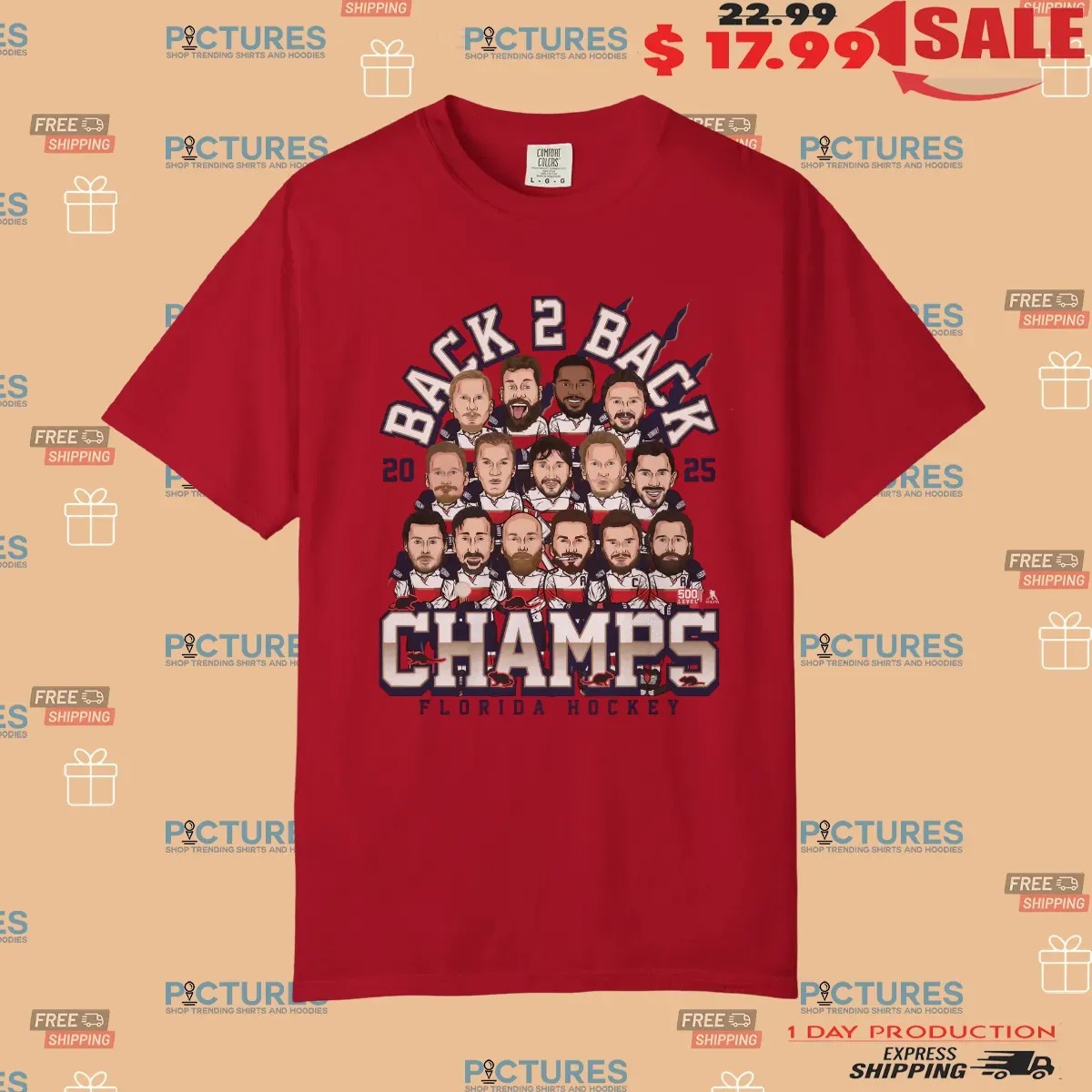 Florida Panthers Hockey Back 2 Back Champs 2025 Graphic T Shirt