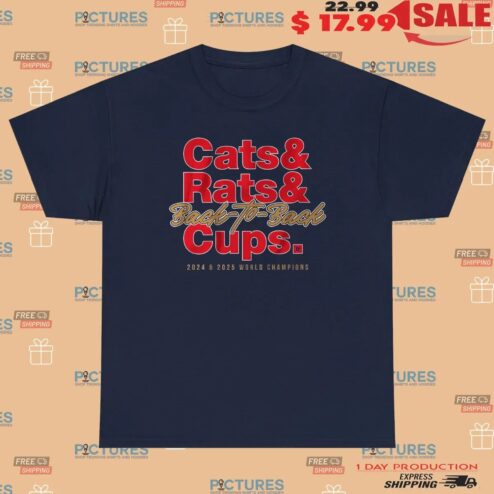 Florida Panthers Hockey Cats and Rats Back To Back Cups 2024 25 World Champions T Shirt