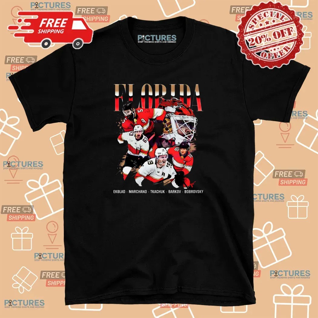 Florida Panthers Hockey Ekblad Marchand Tkachuk Barkov Bobrovsky Vintage T Shirt