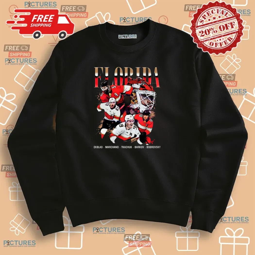 Florida Panthers Hockey Ekblad Marchand Tkachuk Barkov Bobrovsky Vintage T Shirt