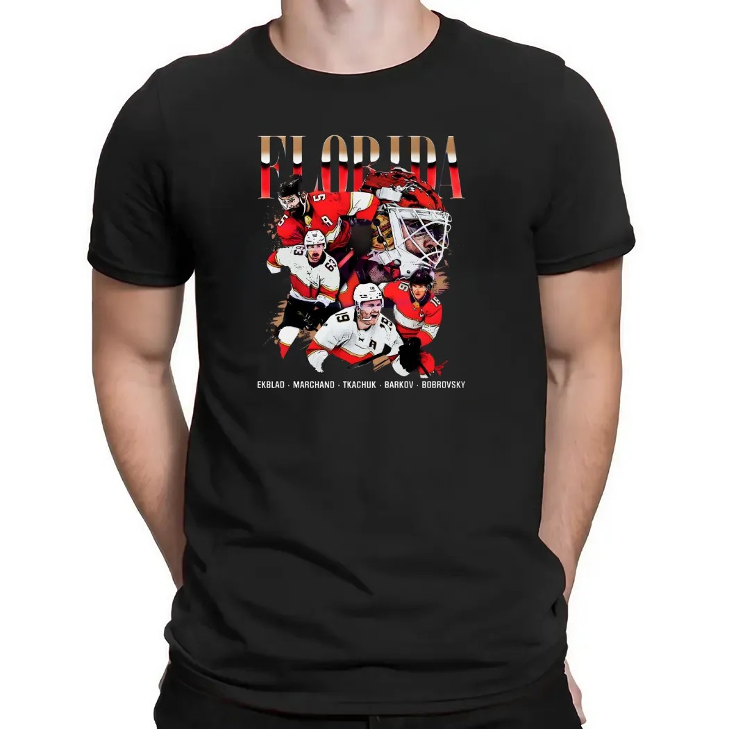 Florida Panthers Hockey Ekblad Marchand Tkachuk Barkov Bobrovsky Vintage T Shirt