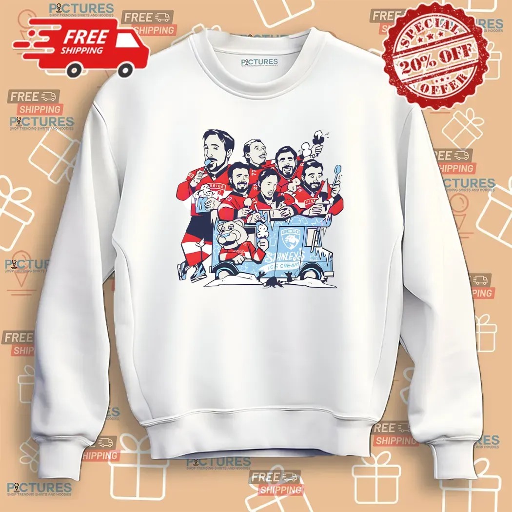 Florida Panthers Hockey Team Youth Ice Cream Scoops Cartoon T Shirt