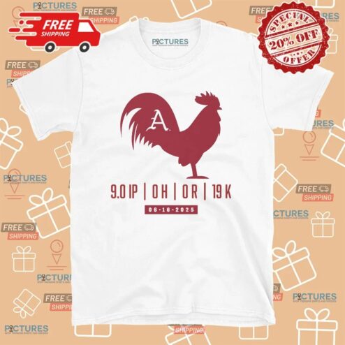 Gage Wood Arkansas Razorbacks Rooster No-hitter T Shirt