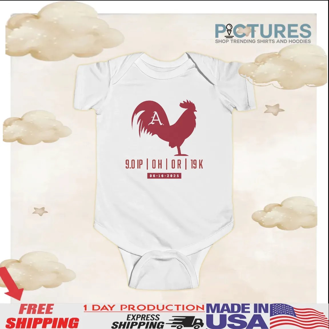 Gage Wood Arkansas Razorbacks Rooster No-hitter T Shirt Gage Wood Arkansas Razorbacks Rooster No-hitter T Shirt