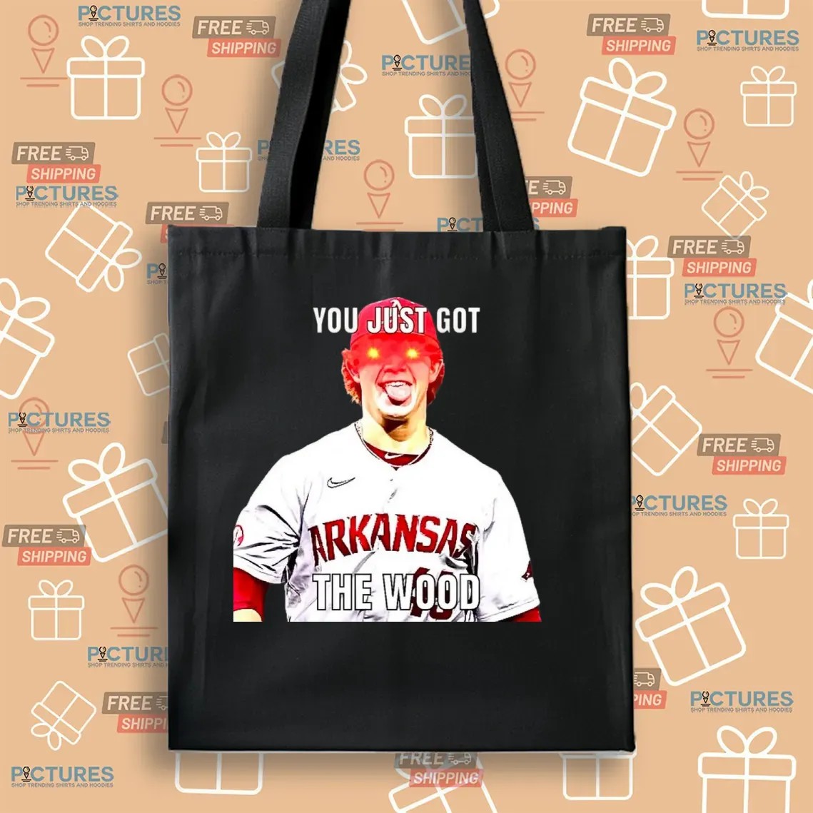 Gage Wood Arkansas Razorbacks You Just Got The Wood Meme T Shirt