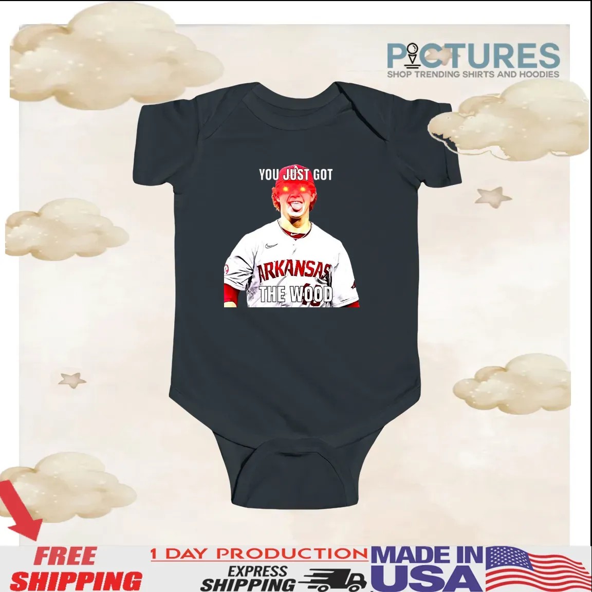 Gage Wood Arkansas Razorbacks You Just Got The Wood Meme T Shirt