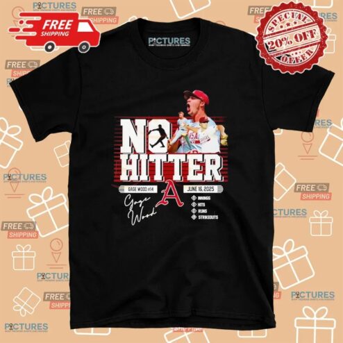 Gage Wood No-Hitter Arkansas Razorbacks June 16 2025 T Shirt