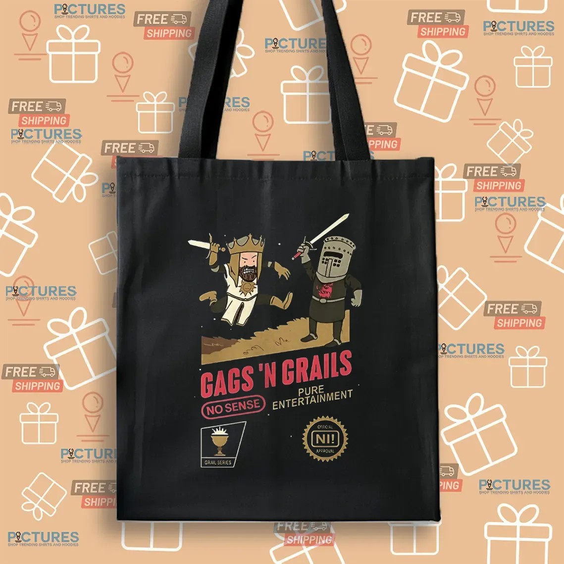 Gags 'n Grails King Arthur And Black Knight Monty Python And The Holy Grail T Shirt