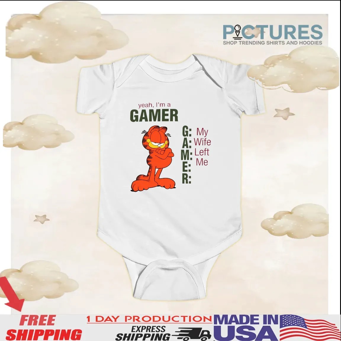 Garfield Yeah I'm A Gamer My Wife Left Me Meme T Shirt
