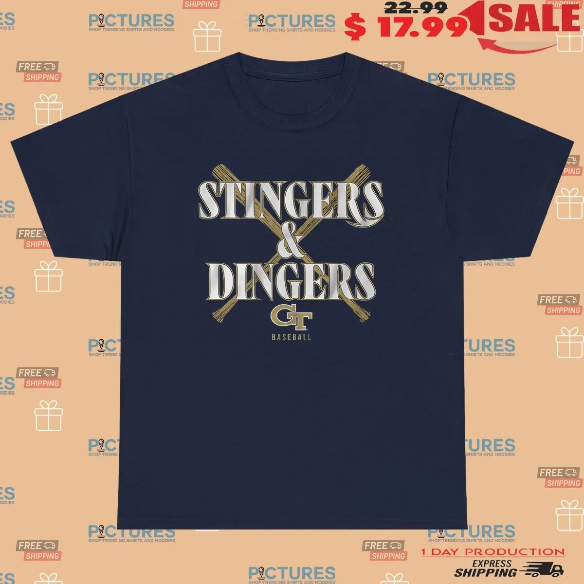 Georgia Tech Yellow Jackets Baseball Stingers and Dingers T Shirt