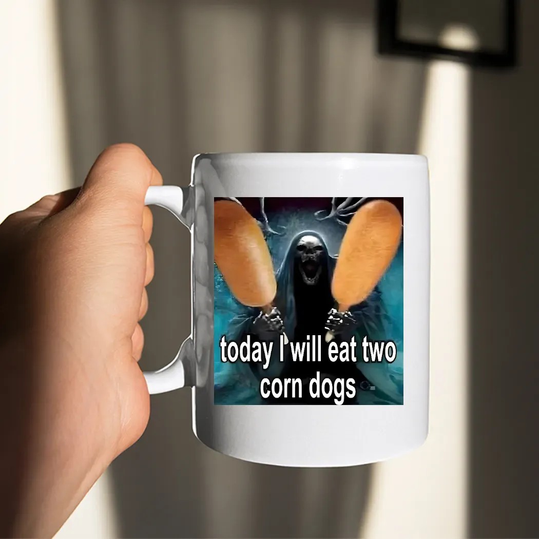 Grim Reaper Today I'm Eating Two Corn Dogs Meme T Shirt