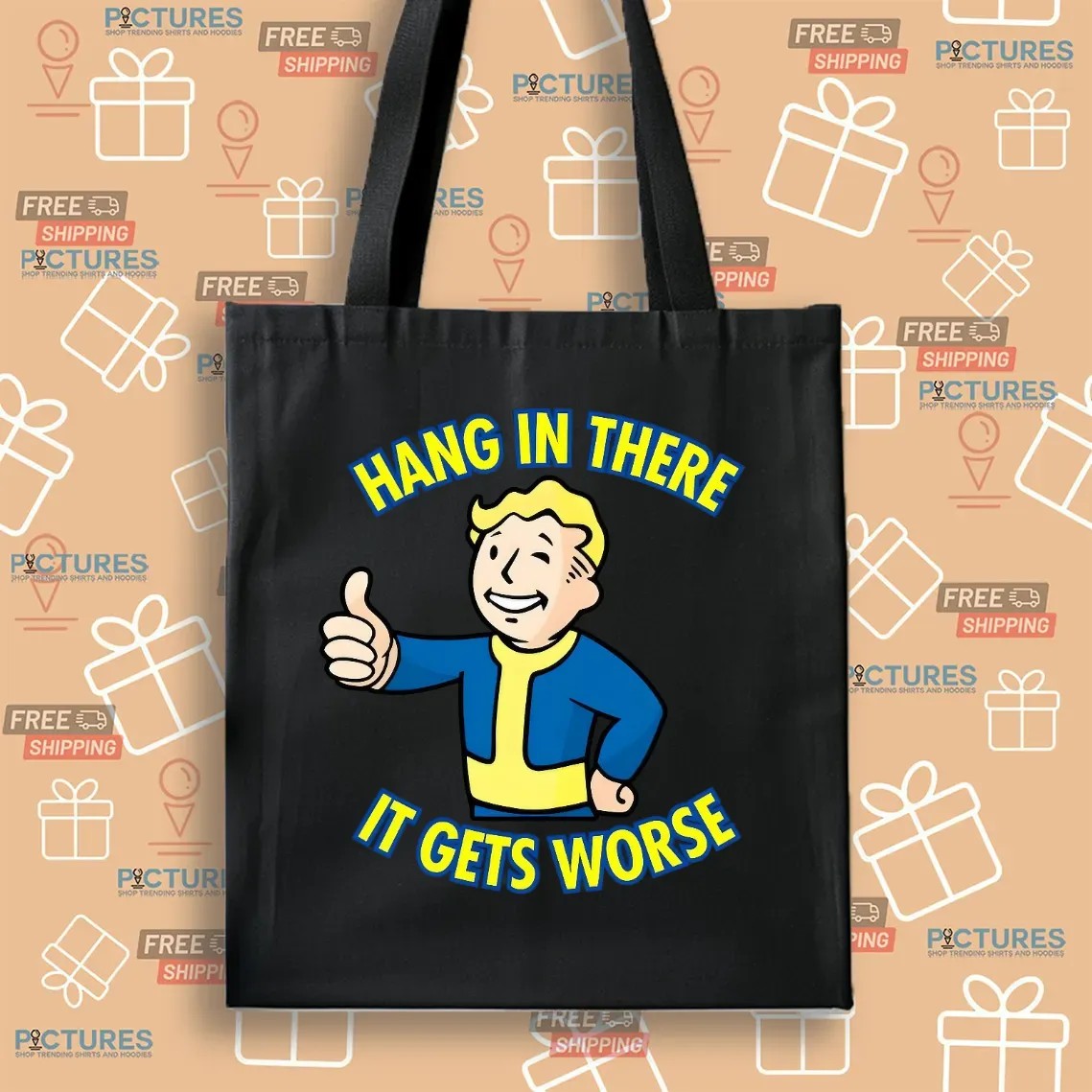 Hang In There It Gets Worse Sarcastic Thumb T Shirt