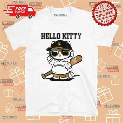 Hello Kitty Milwaukee Brewers Baseball T Shirt