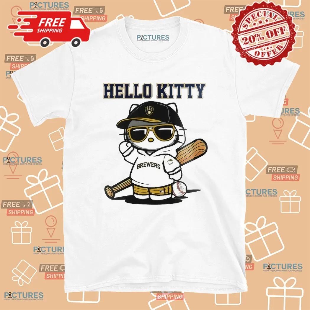 Hello Kitty Milwaukee Brewers Baseball T Shirt