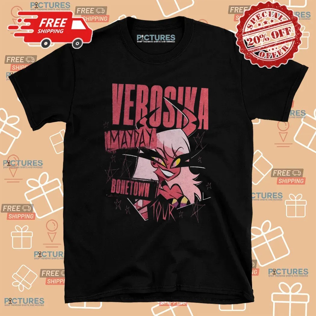 Helluva Boss Verosika Mayday Bonetown Tour Double-Sided T Shirt