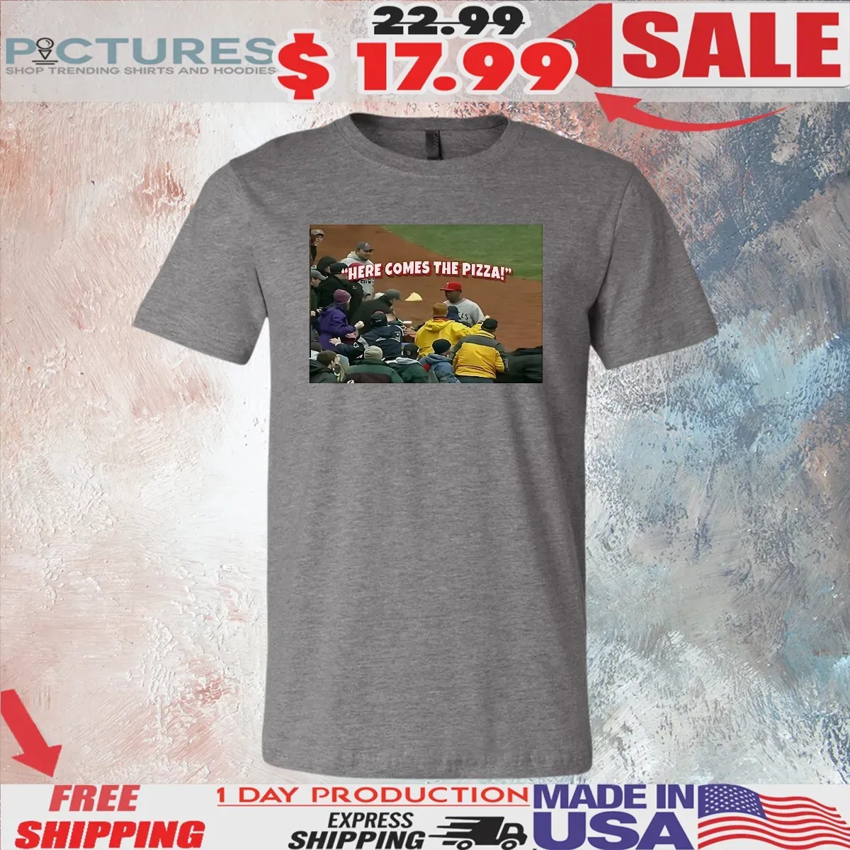 Here Comes the Pizza Viral Baseball Fan T Shirt