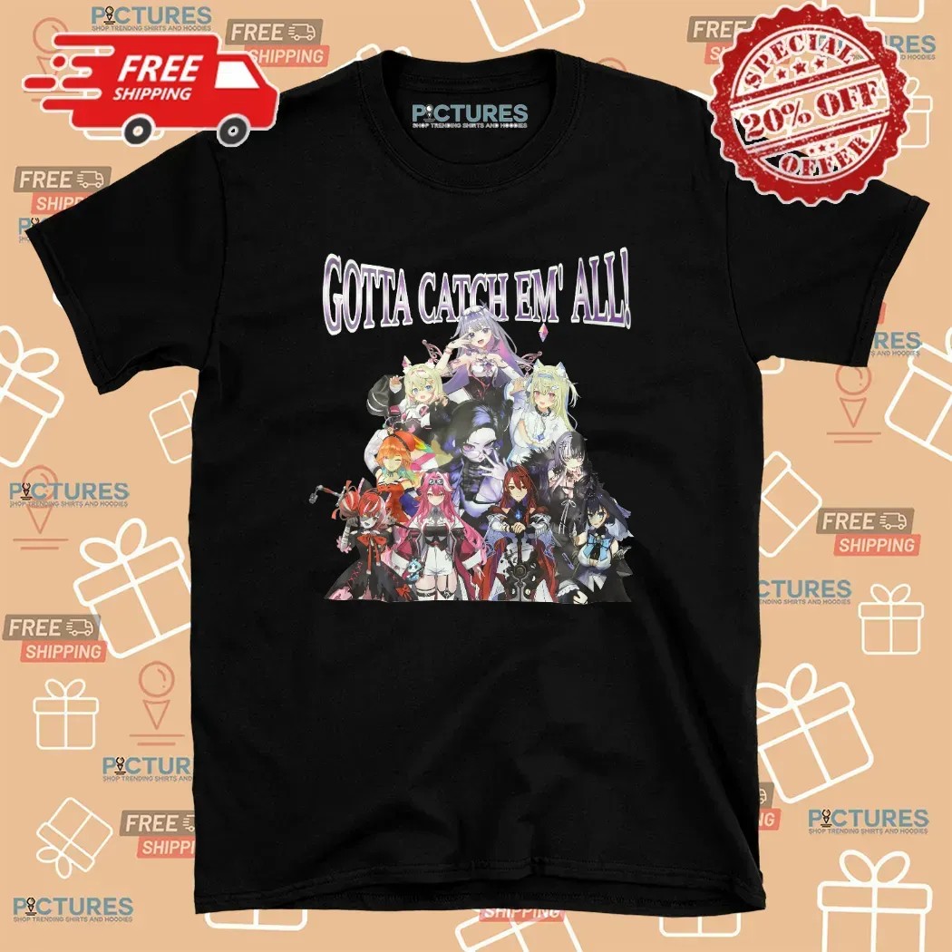 Hololive Gotta Catch Em' All Vtuber Vintage Bootleg T Shirt